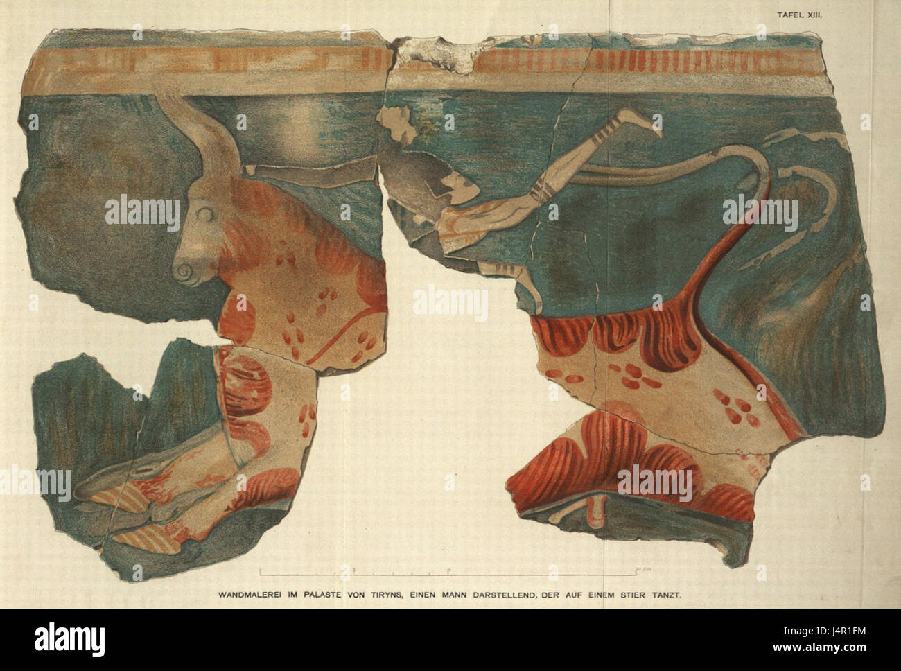 A representation of the Tiryns Tafel XIII, an ancient artifact from ...