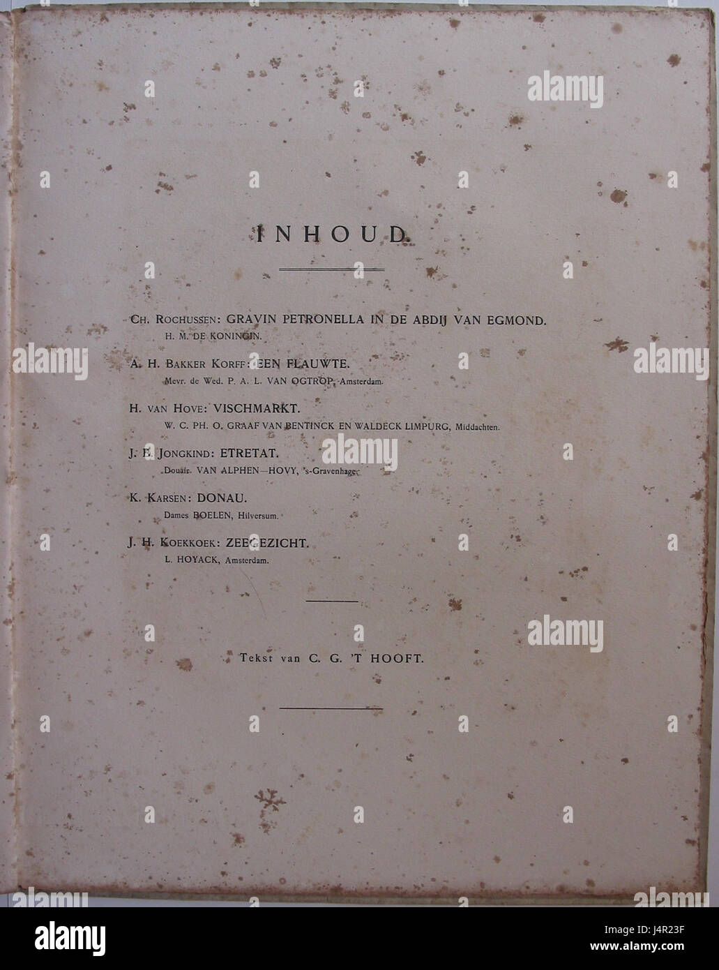 Vereeniging tot bevordering van Beeldende Kunsten Premie Uitgave 1910 p 9 Stock Photo