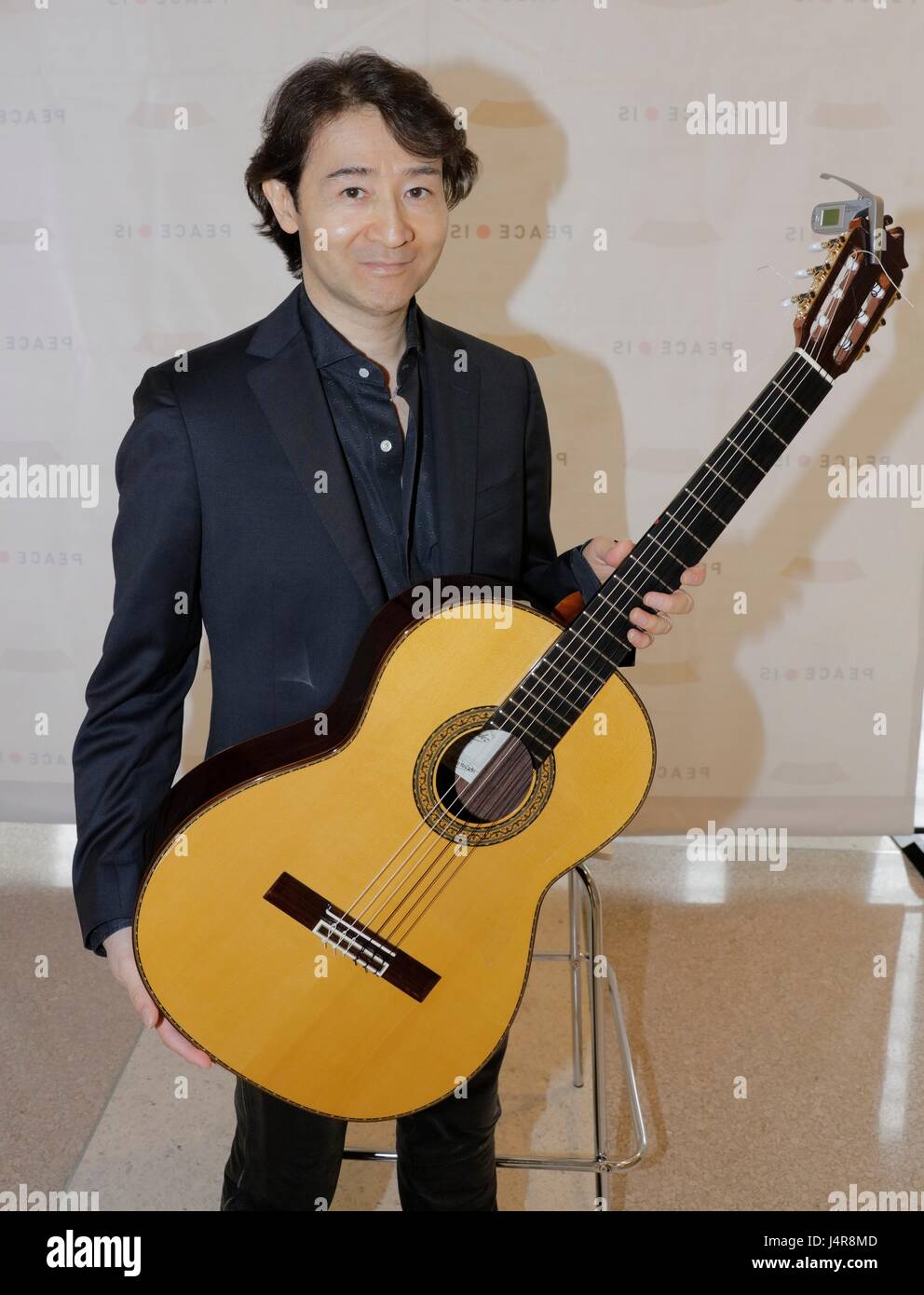 United Nations, New York, USA, May 12 2017 - PEACE IS a Concert by Shiro Otake honoring Argentina guitar player Atahualpa Yupanqui today at the UN Headquarters in New York. Photo: Luiz Rampelotto/EuropaNewswire | usage worldwide Stock Photo