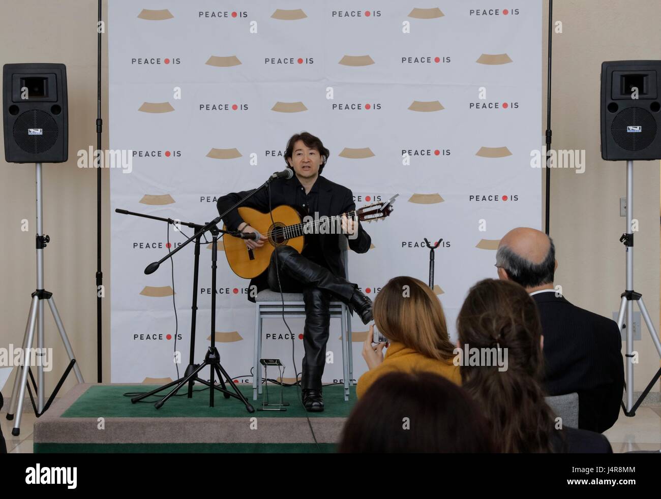 United Nations, New York, USA, May 12 2017 - PEACE IS a Concert by Shiro Otake honoring Argentina guitar player Atahualpa Yupanqui today at the UN Headquarters in New York. Photo: Luiz Rampelotto/EuropaNewswire | usage worldwide Stock Photo