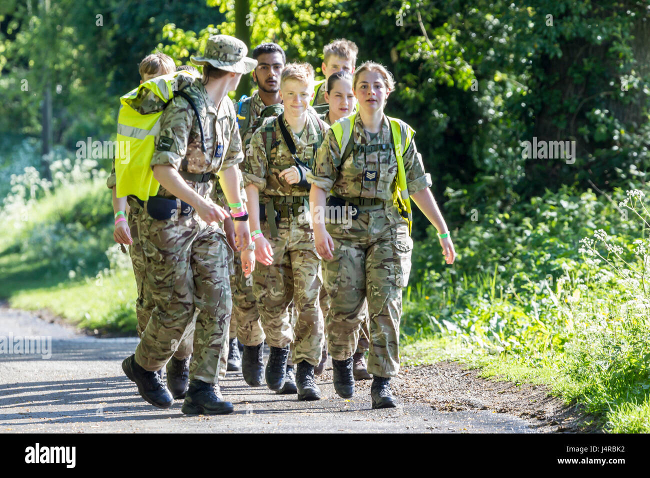 Wellingborough, Northamptonshire, U.K. 14th May 2017. The 38th International Waendel walk. Participant have travelled from as far afield as Australia and USA.  with groups and single people of all ages, after heavy overnight rain skies have cleared leaving a bright sunny day. Credit: Keith J Smith./Alamy Live News Stock Photo