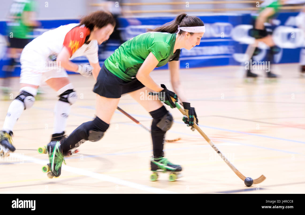 roller hockey player Paula GARCIA DELGADO in action during the match.  Selective focus Stock Photo - Alamy