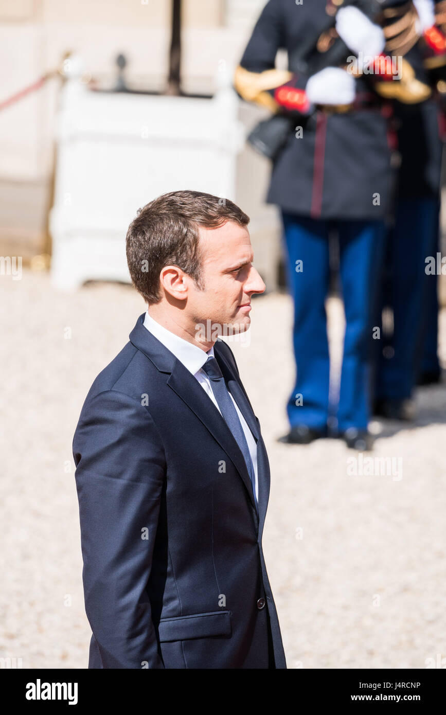 Paris, France. 14th May, 2017. Emmanuel Macron inauguration as france's new president at the Elysée Palace in Paris , France, on May 14 2017. Credit: Phanie/Alamy Live News Stock Photo