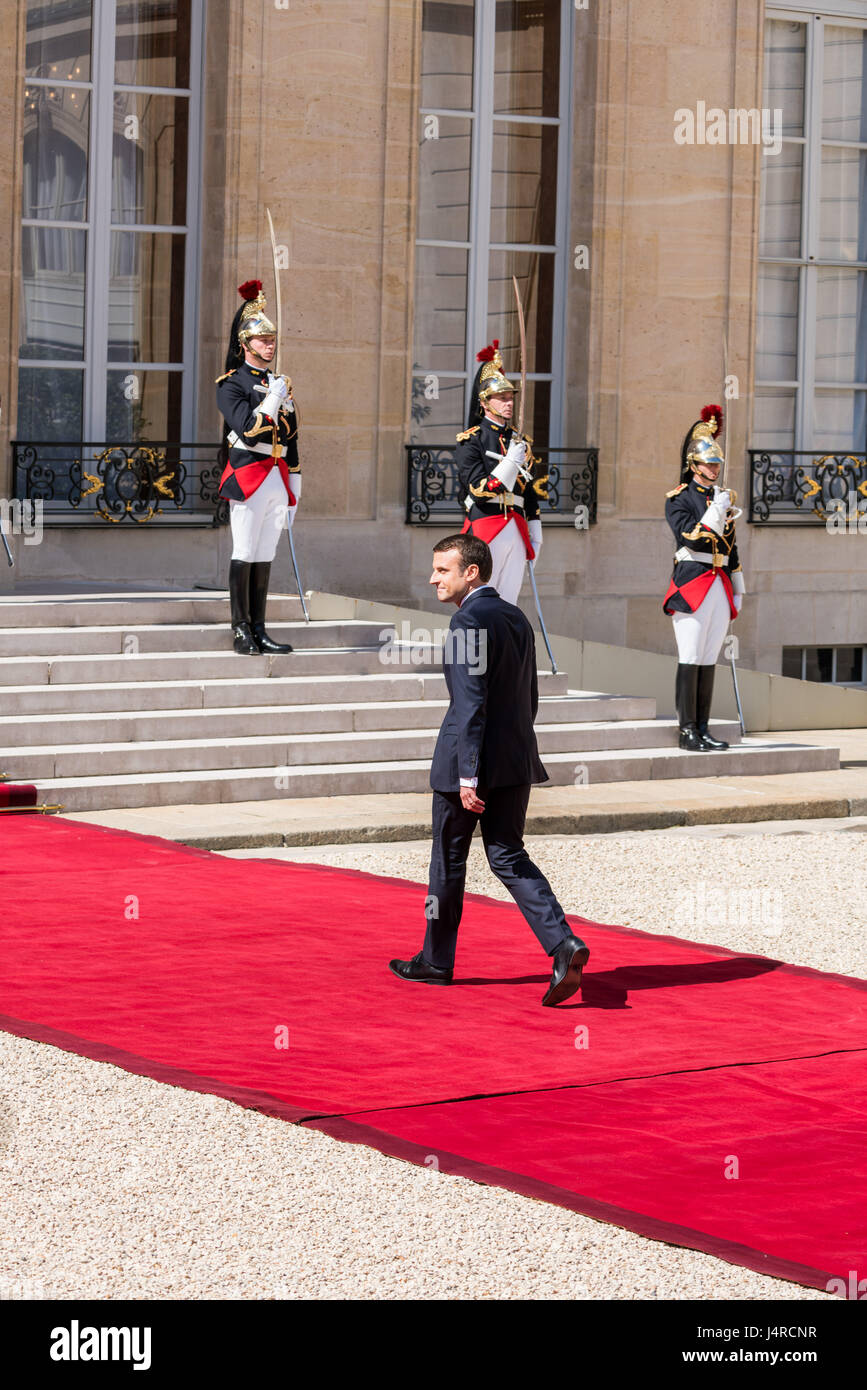 Paris, France. 14th May, 2017. Emmanuel Macron inauguration as france's new president at the Elysée Palace in Paris , France, on May 14 2017. Credit: Phanie/Alamy Live News Stock Photo