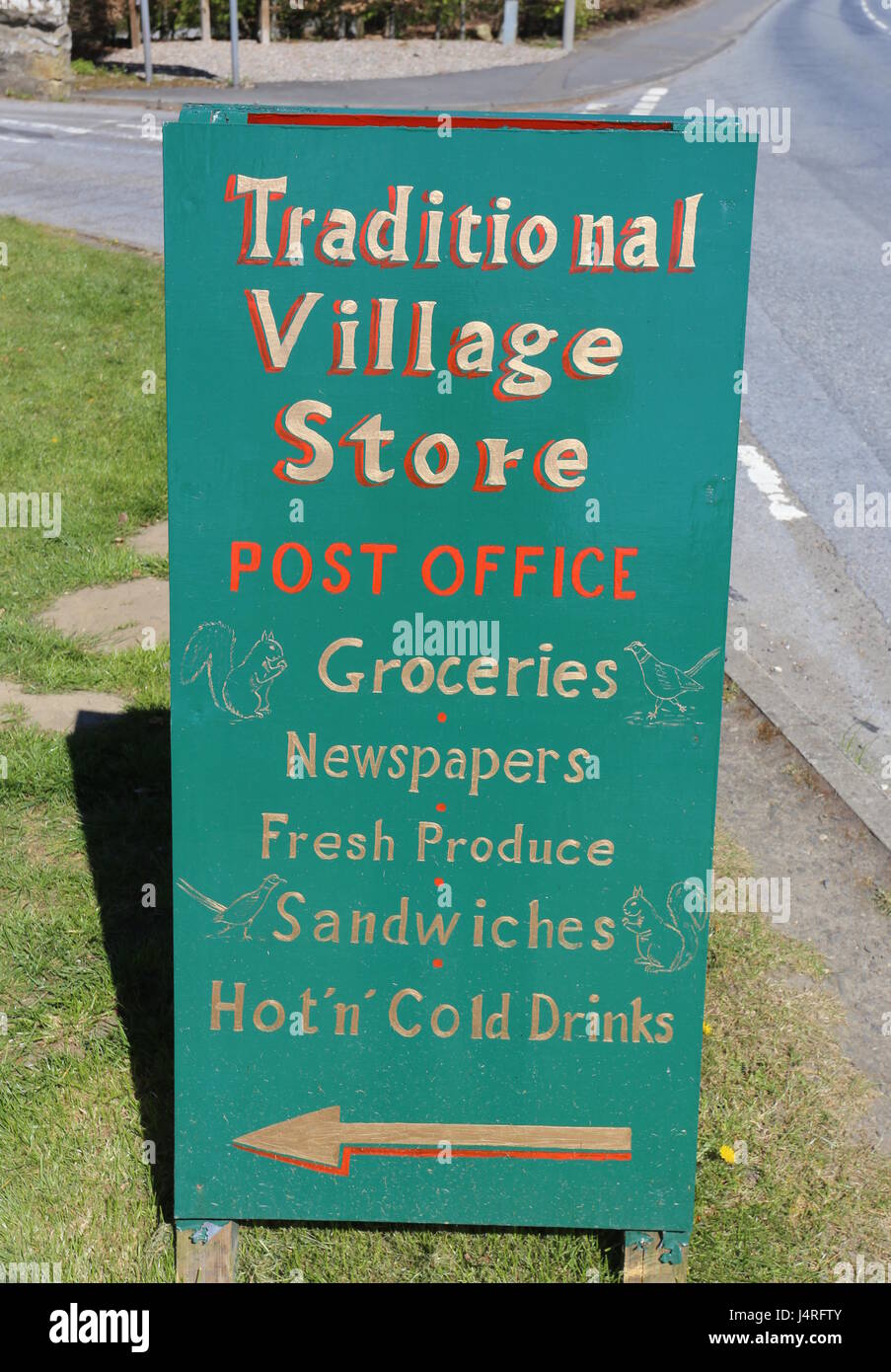 Traditional Village Store sign for Strathtay stores Scotland May 2017