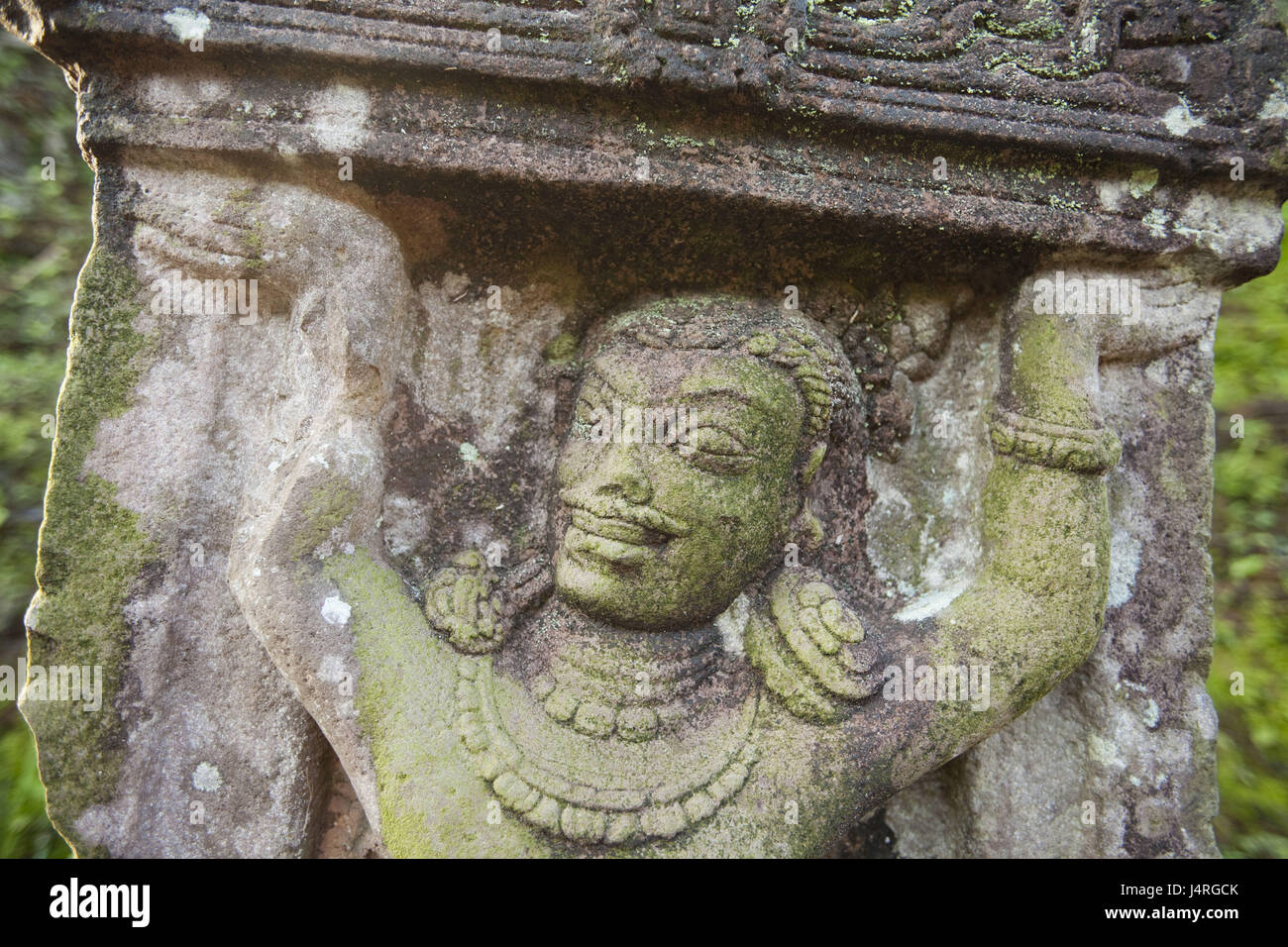 Vietnam, micron Son, Cham ruins, pillar, relief, Stock Photo