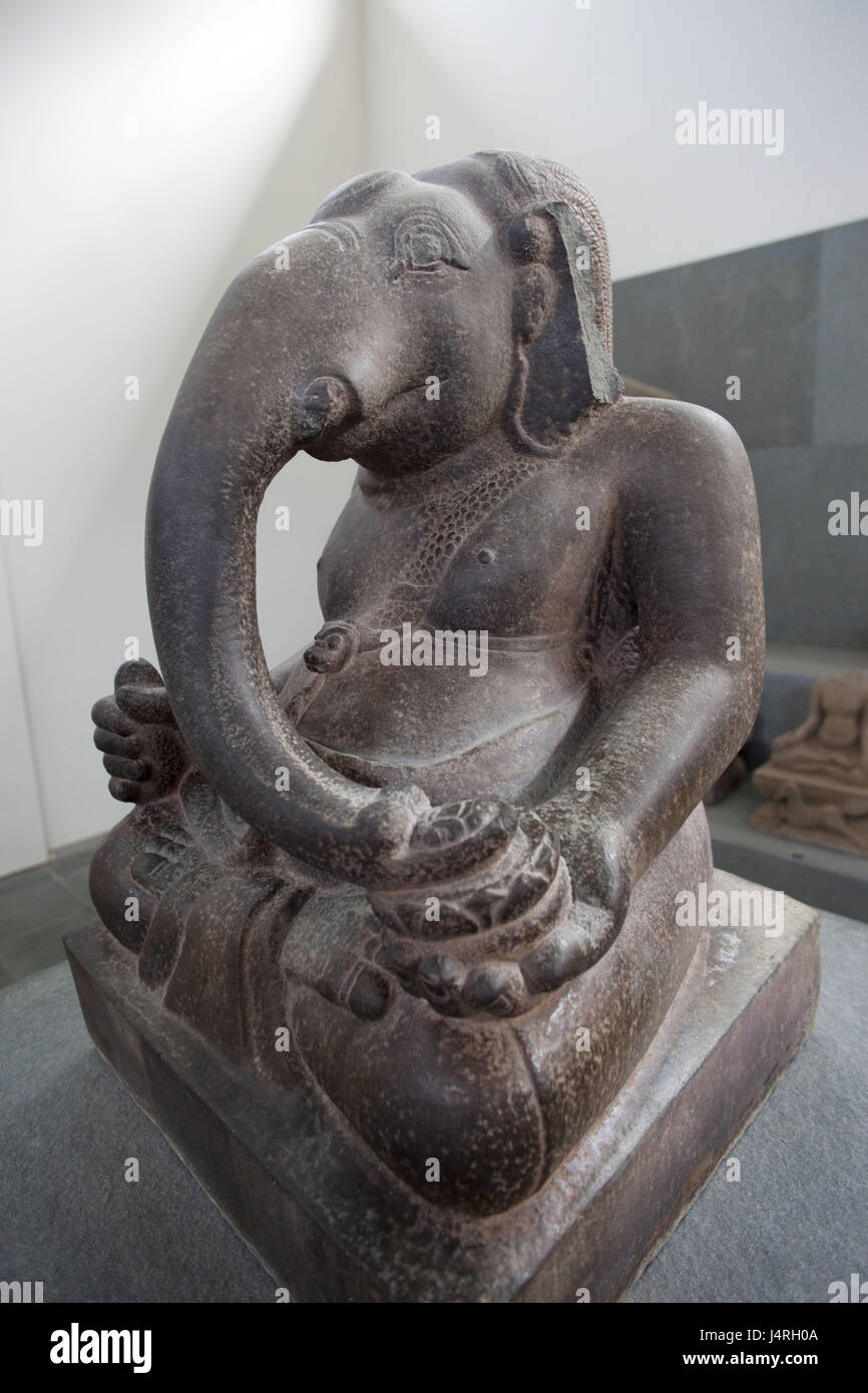 Vietnam, Danang, museum of the Cham sculpture, statue of Ganesha, Stock Photo