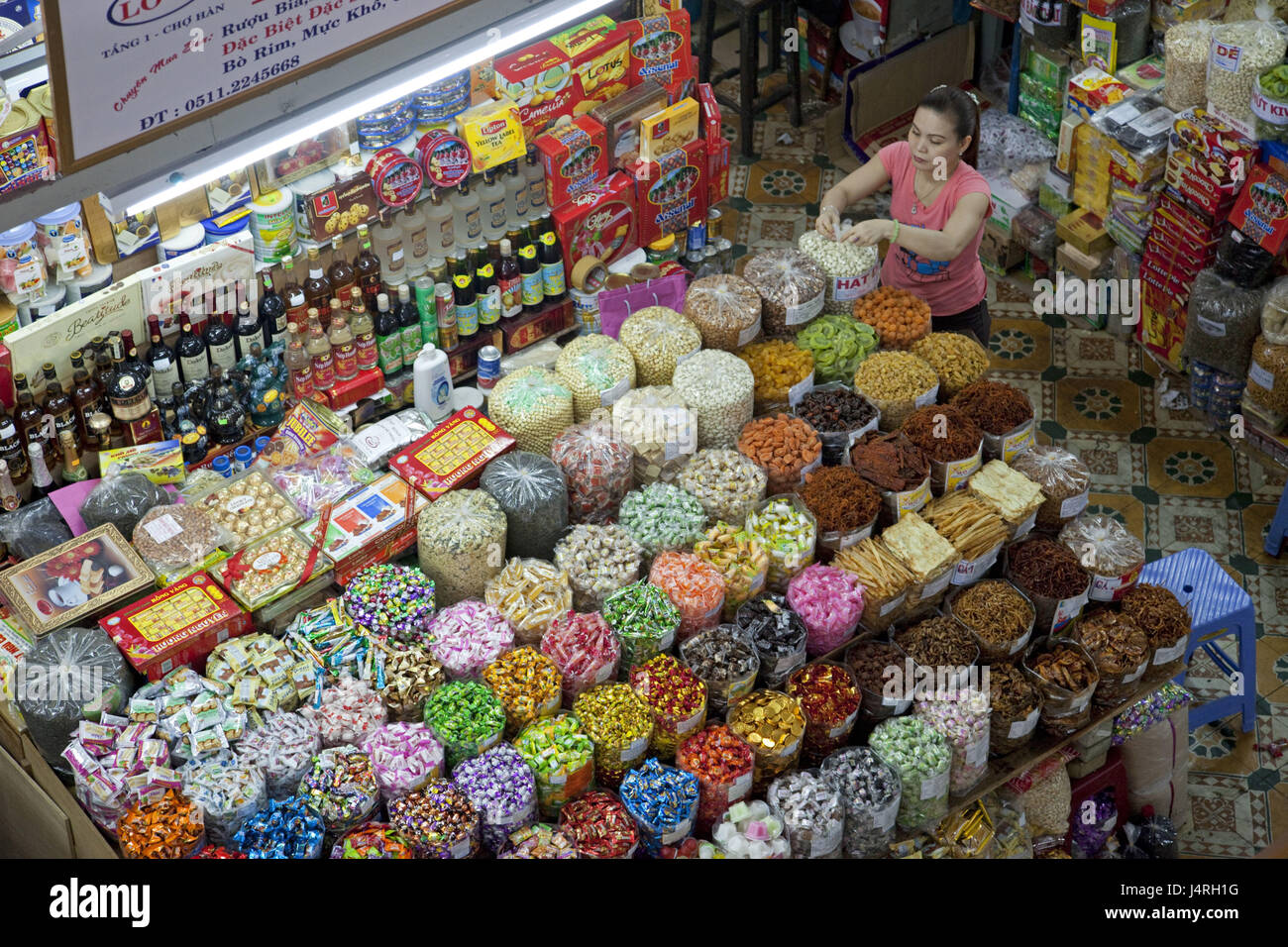 Vietnam, Danang, Han Markt, sweet shop, Stock Photo