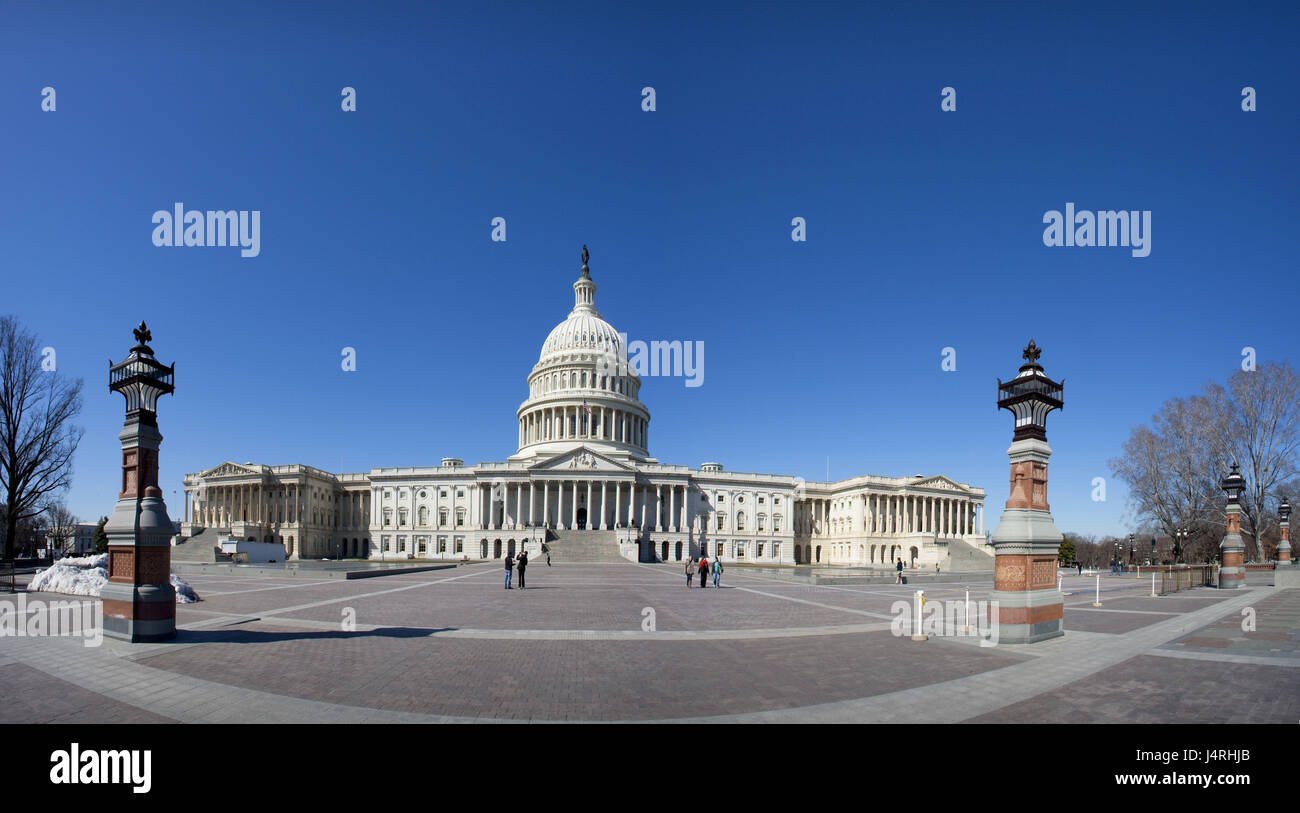 The USA, Washington city, The Capitol, forecourt, Stock Photo