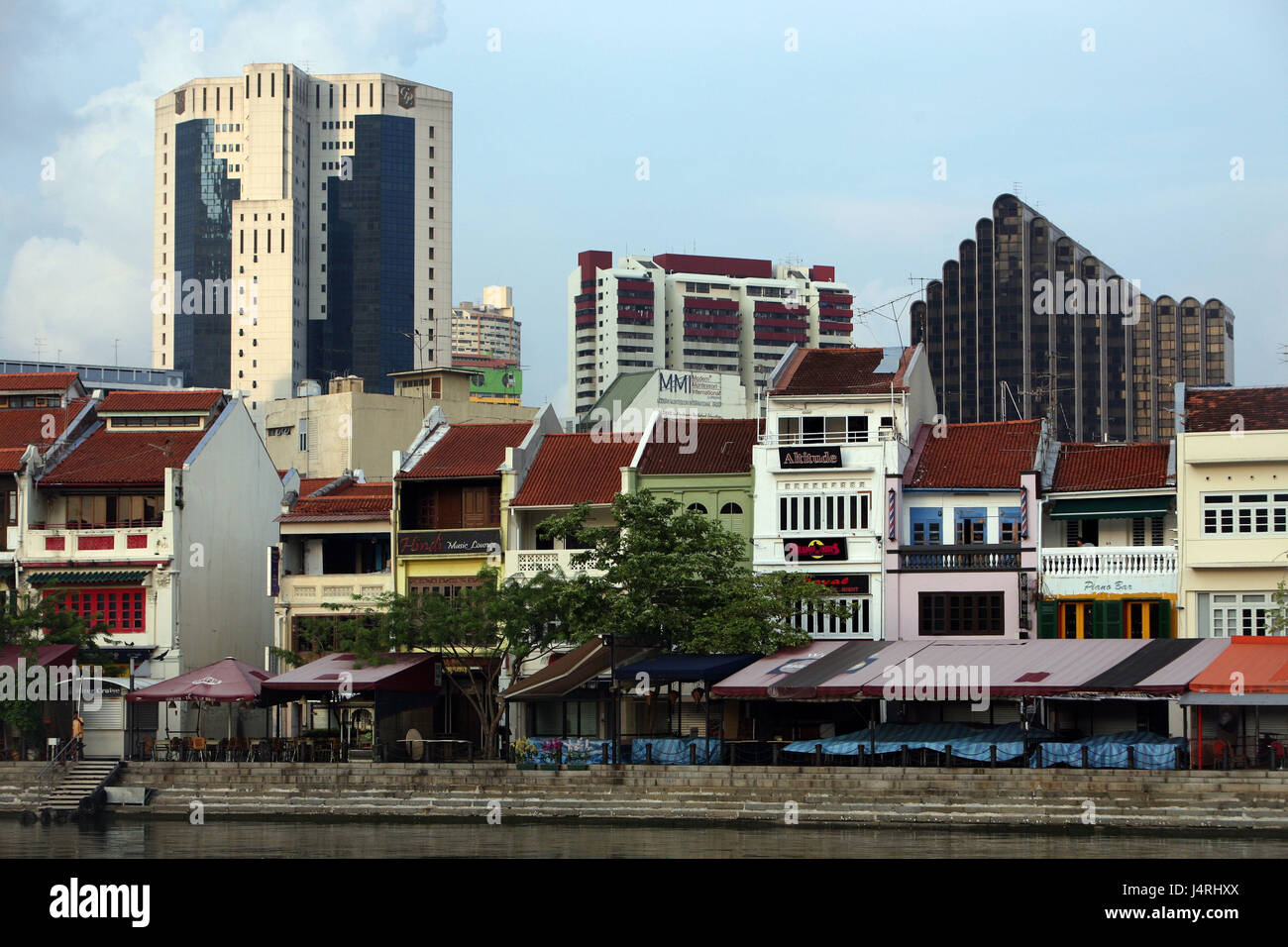 Singapore, island, town, skyline, centre, Boat Quay, bank fourth