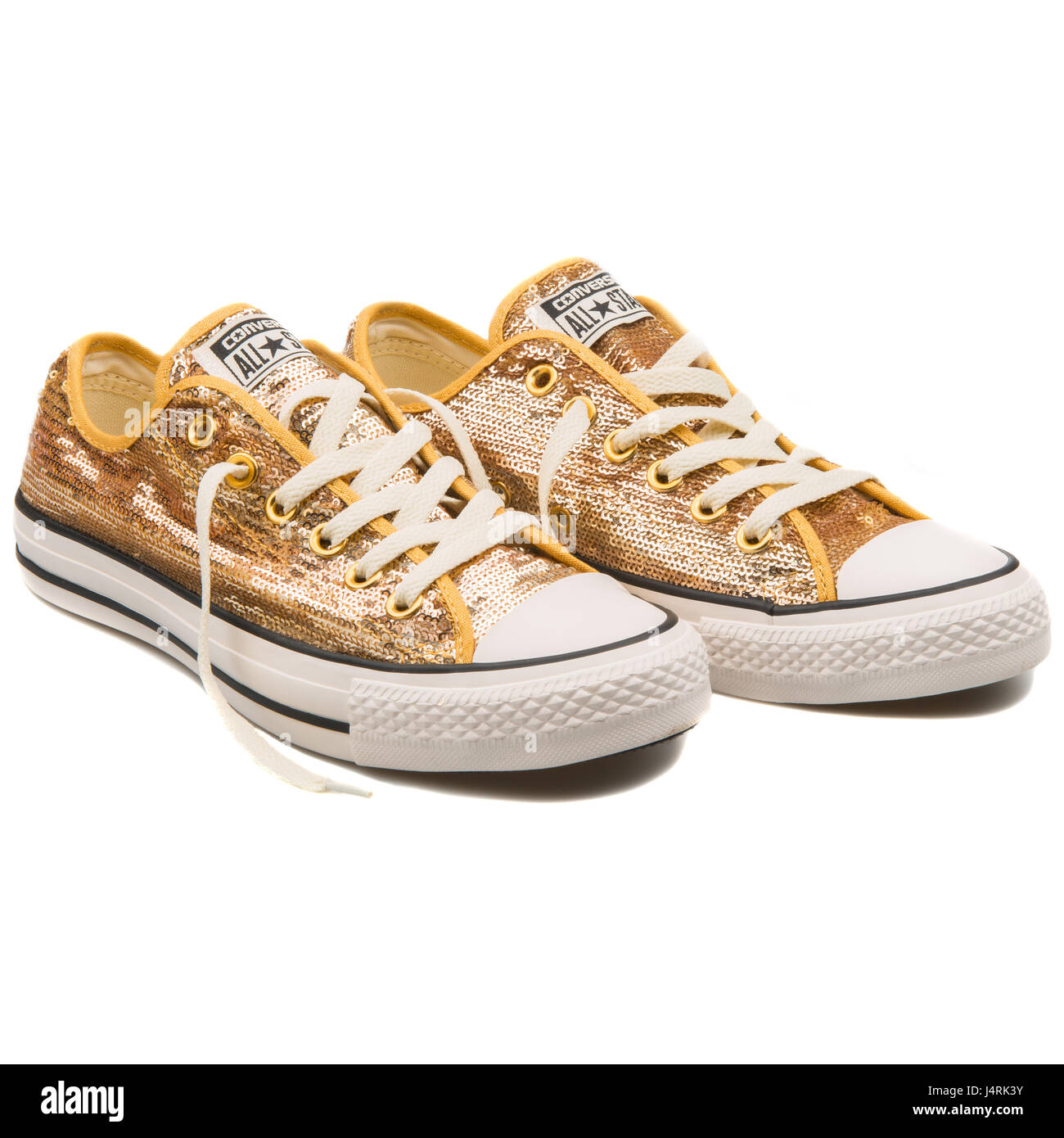 Converse Chuck Taylor All Star CT Sequin OX Gold White - 549664C Stock  Photo - Alamy