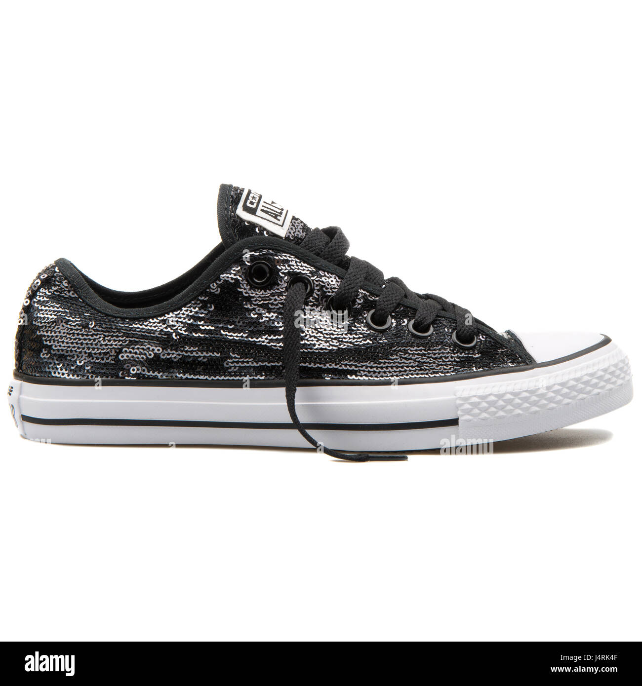 black and silver converse