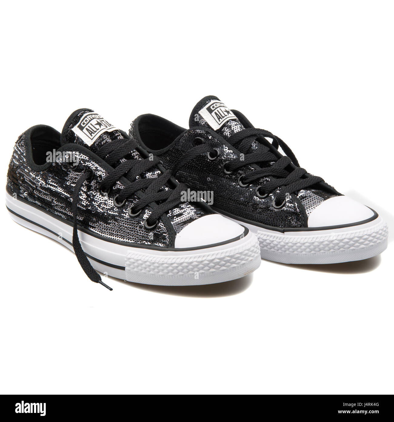 Converse Chuck Taylor All Star OX Sequin Black Sliver - 549665C Stock Photo  - Alamy