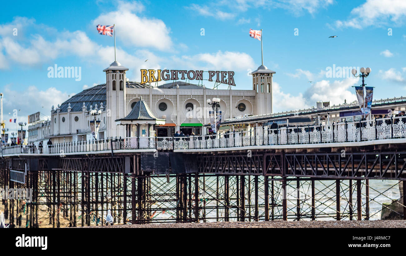 View of the Victorian Brighton Pier, also known as the Palace Pier Stock Photo