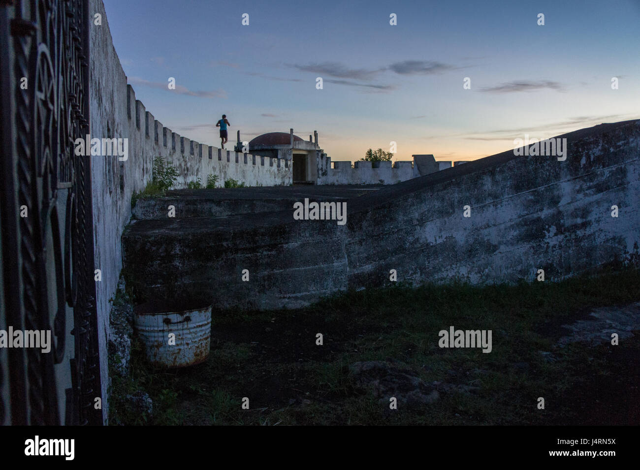 Runner on Cartarina fort Masaya Nicaragua Stock Photo