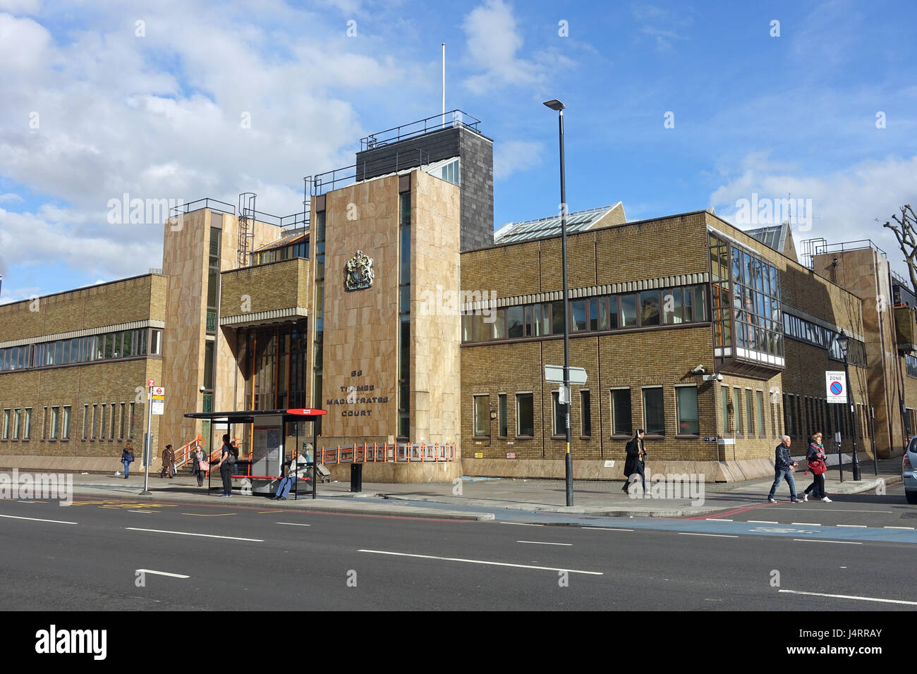 A view of the front of the Thames Magistrates' Court in Bow Road London Stock Photo