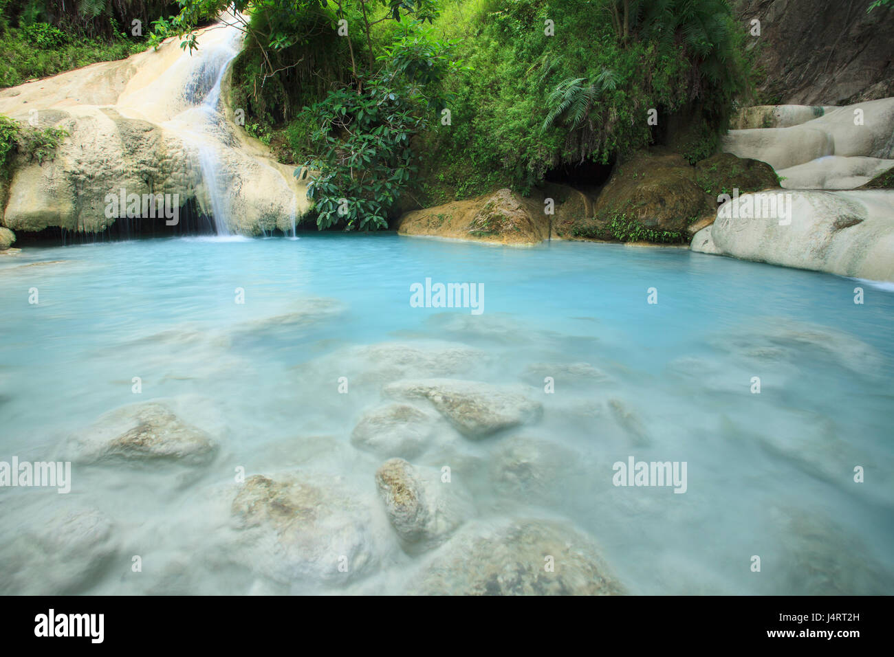 limestone waterfall in level seven of arawan national park kanchanaburi thailand Stock Photo