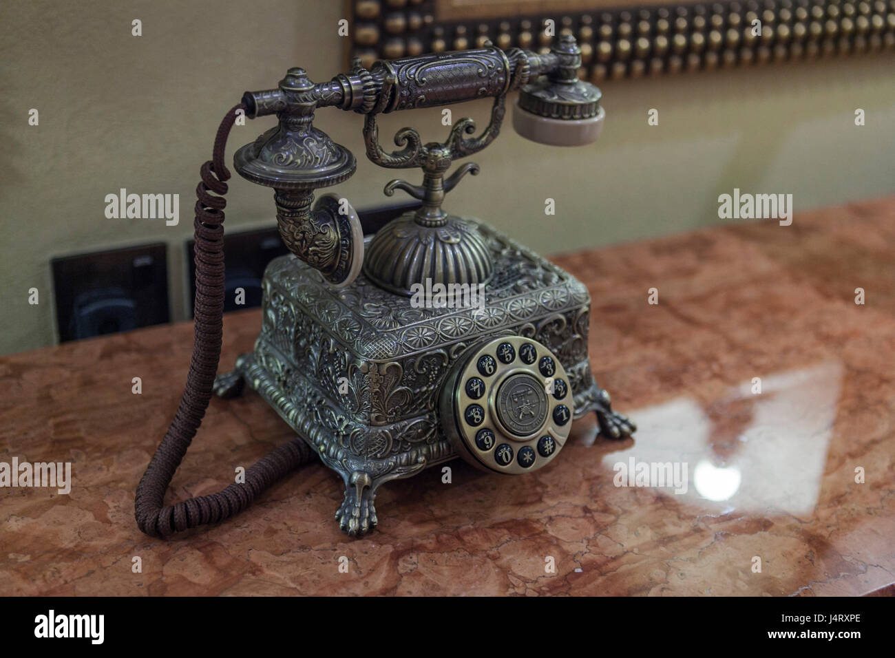 ornate, decorative telephone but also functional and operational Stock Photo Alamy