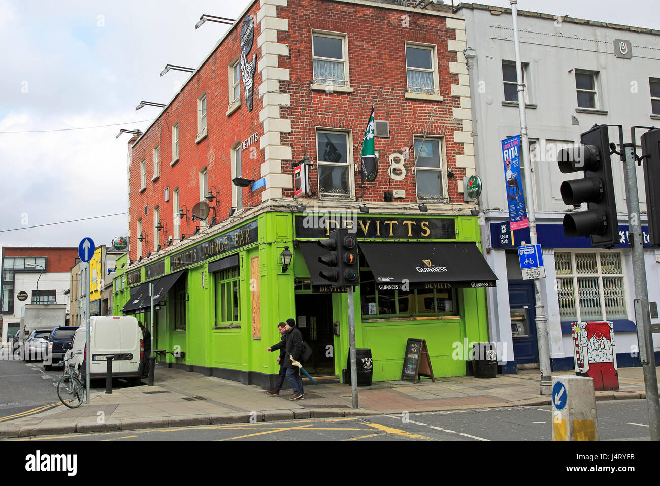 Devitts Lounge Bar pub Lower Camden Street corner, city of Dublin