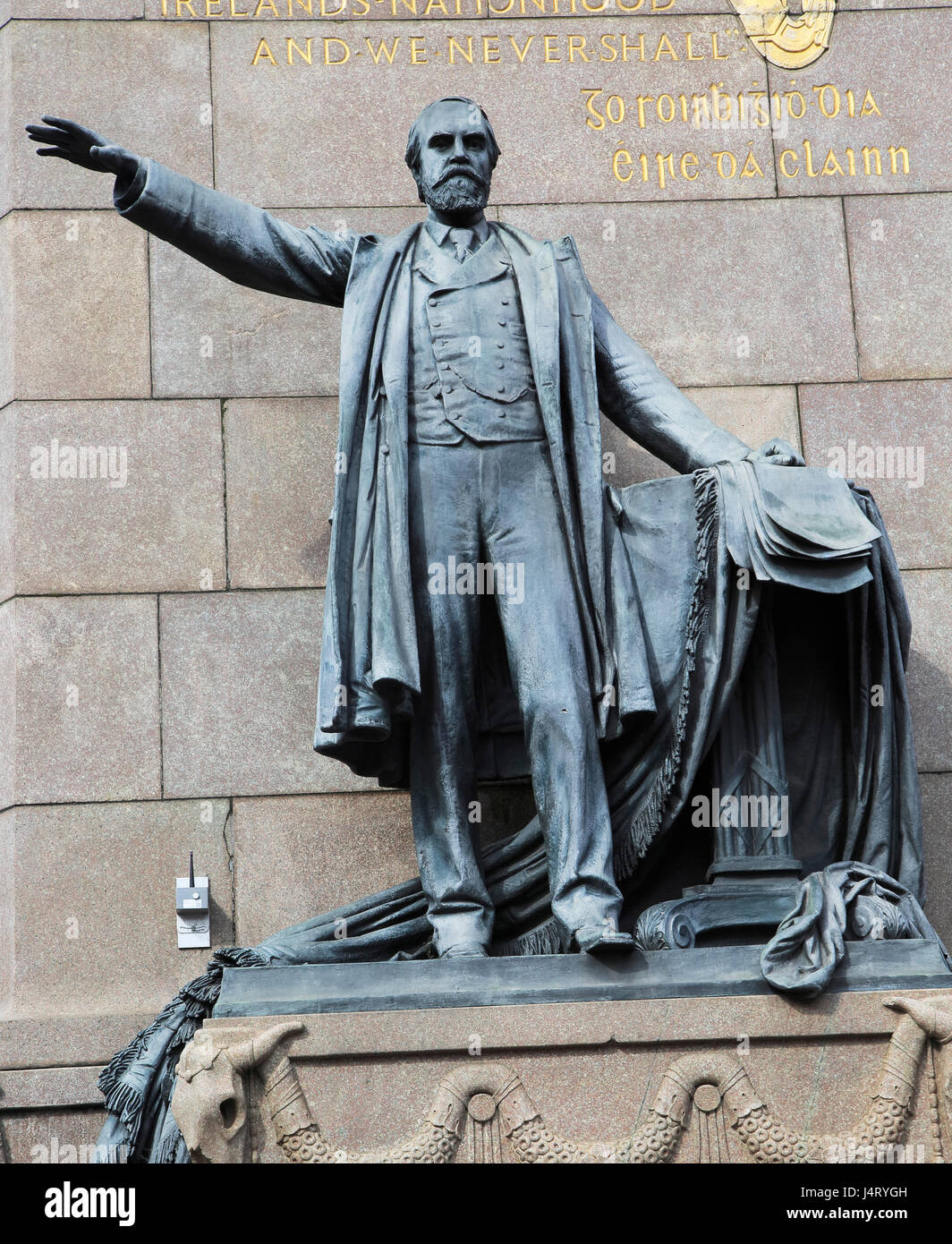 Charles Stewart Parnell monument, O'Connell Street, Dublin, Ireland, Republic of Ireland sculptor Augustus Saint-Gaudens unveiled 1911 Stock Photo