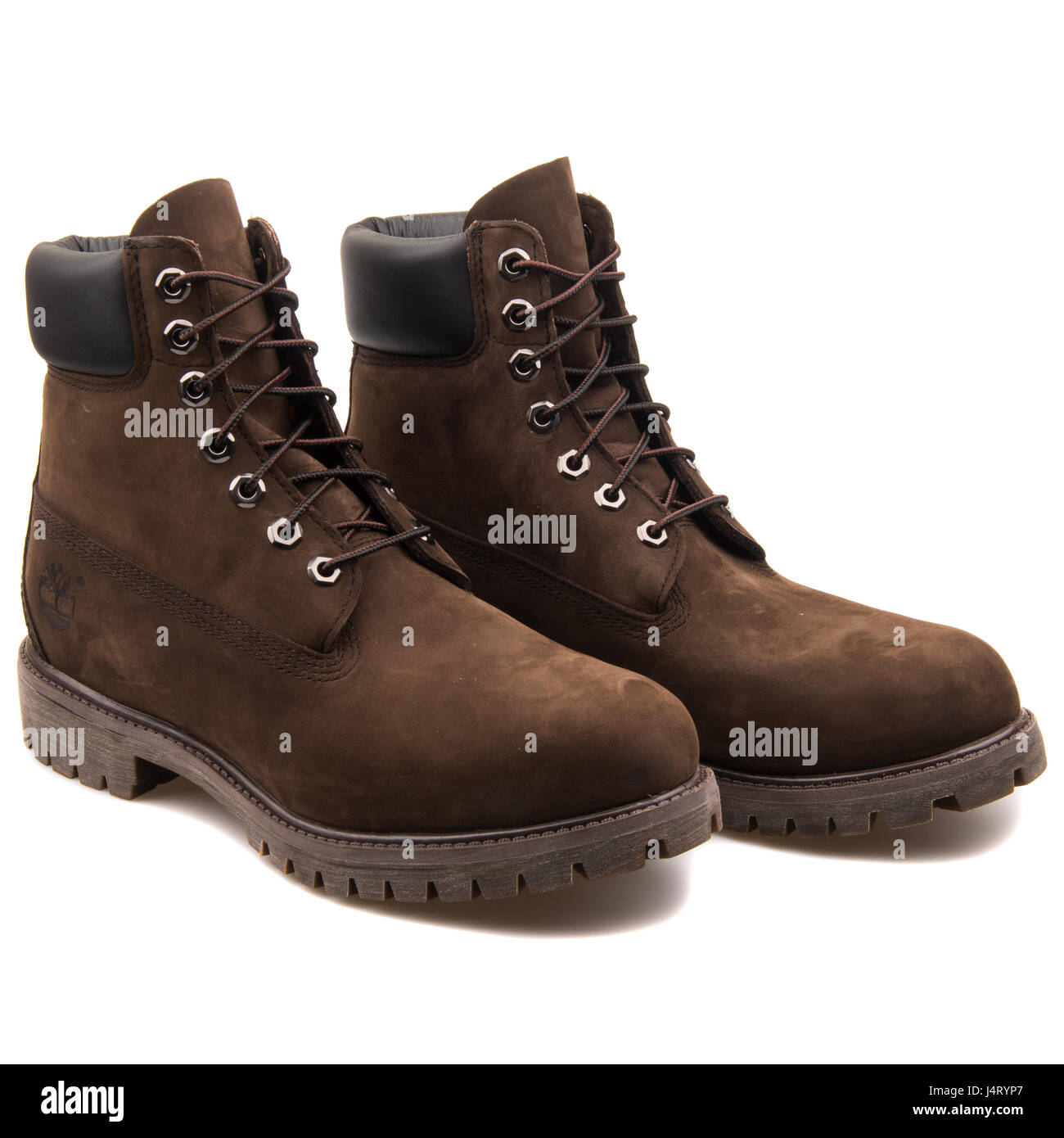 Timberland 6 Inch Premium Waterproof Dark Brown Nubuck Mens Leather Boots -  10001 Stock Photo - Alamy