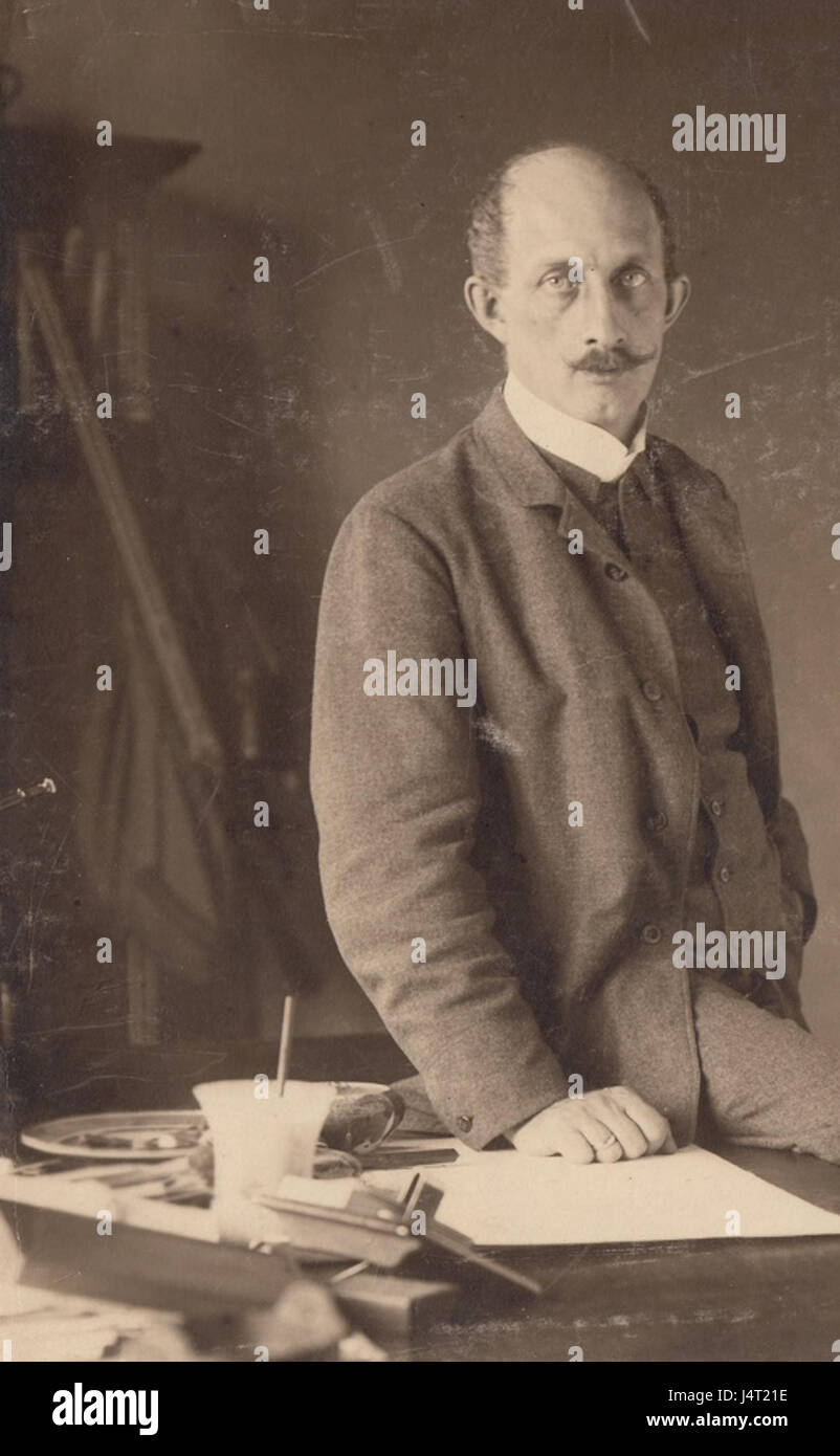 Wilhelm Kricheldorff Hermann Loens am Schreibtisch Stock Photo