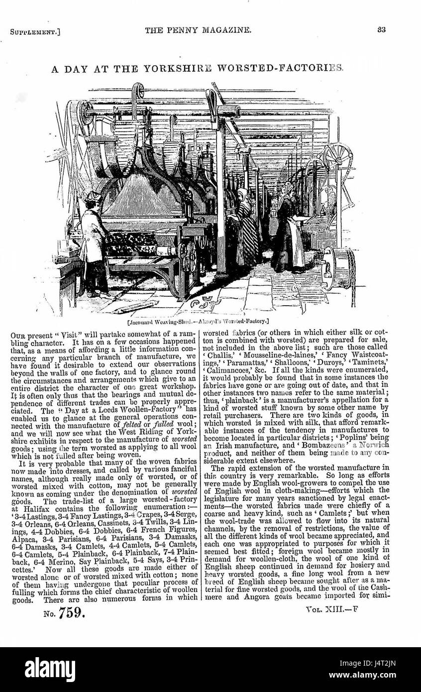 The Penny Magazine 1844, p.33 Stock Photo