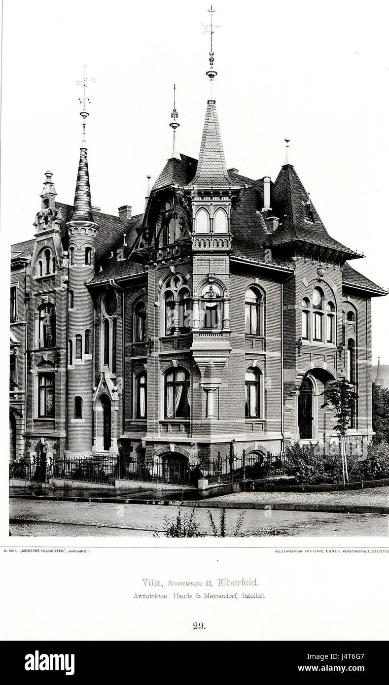 Villa, Roonstrasse 41, Elberfeld, Architekten Haude & Metzendorf, Tafel 29, Kick Jahrgang II Stock Photo