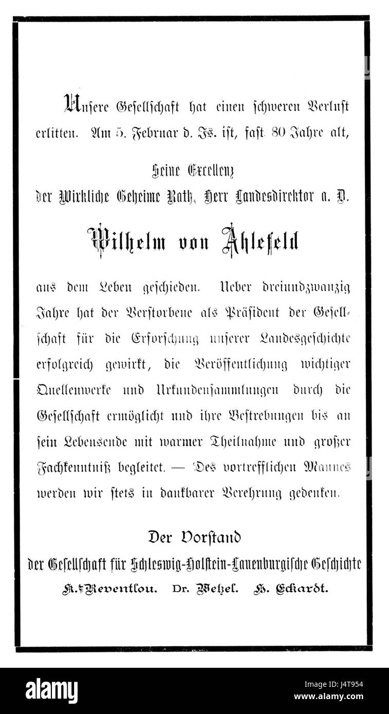 Wilhelm von Ahlefeldt (1818 1897) 02 Stock Photo Alamy