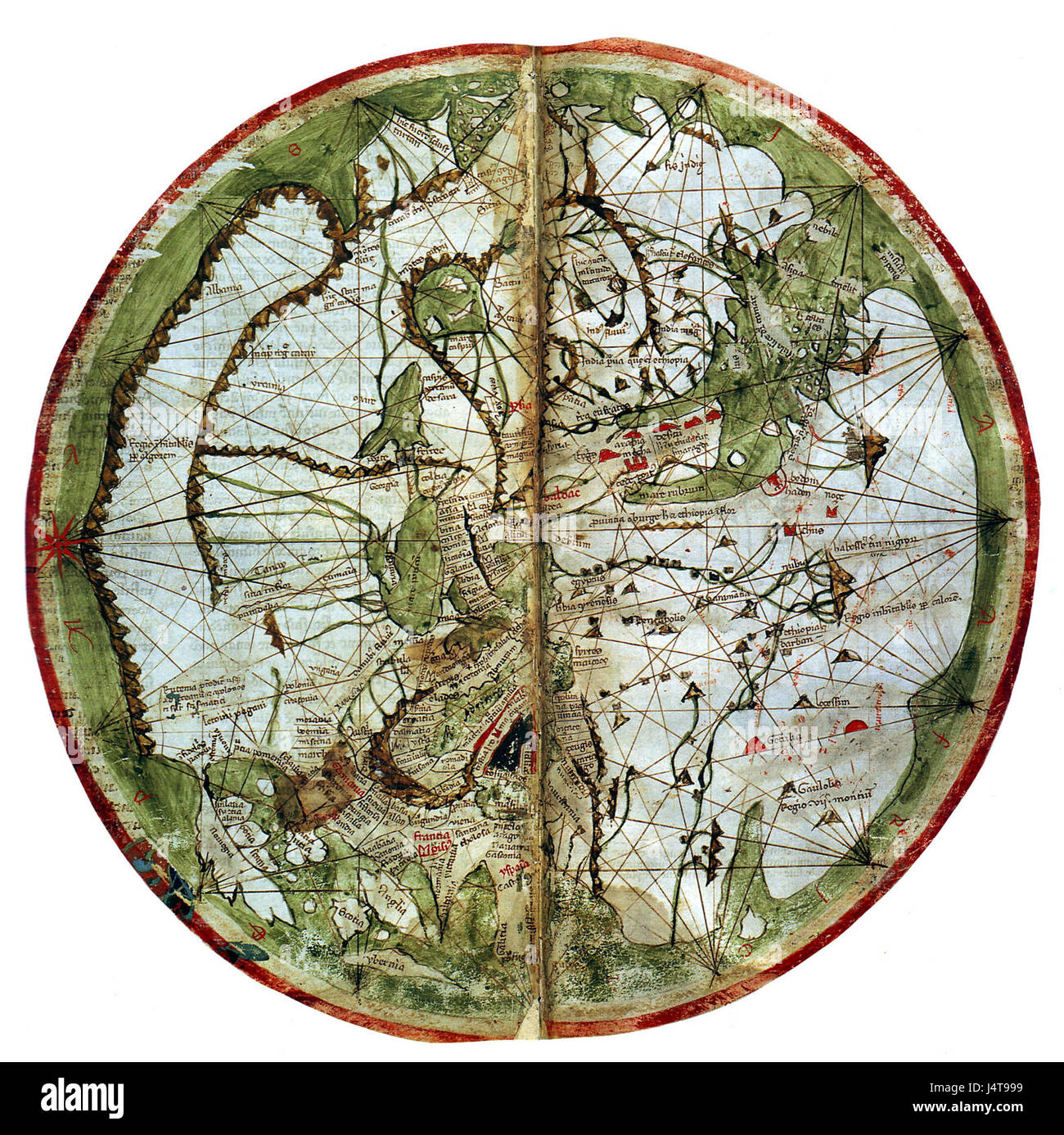 World map pietro vesconte Stock Photo Alamy