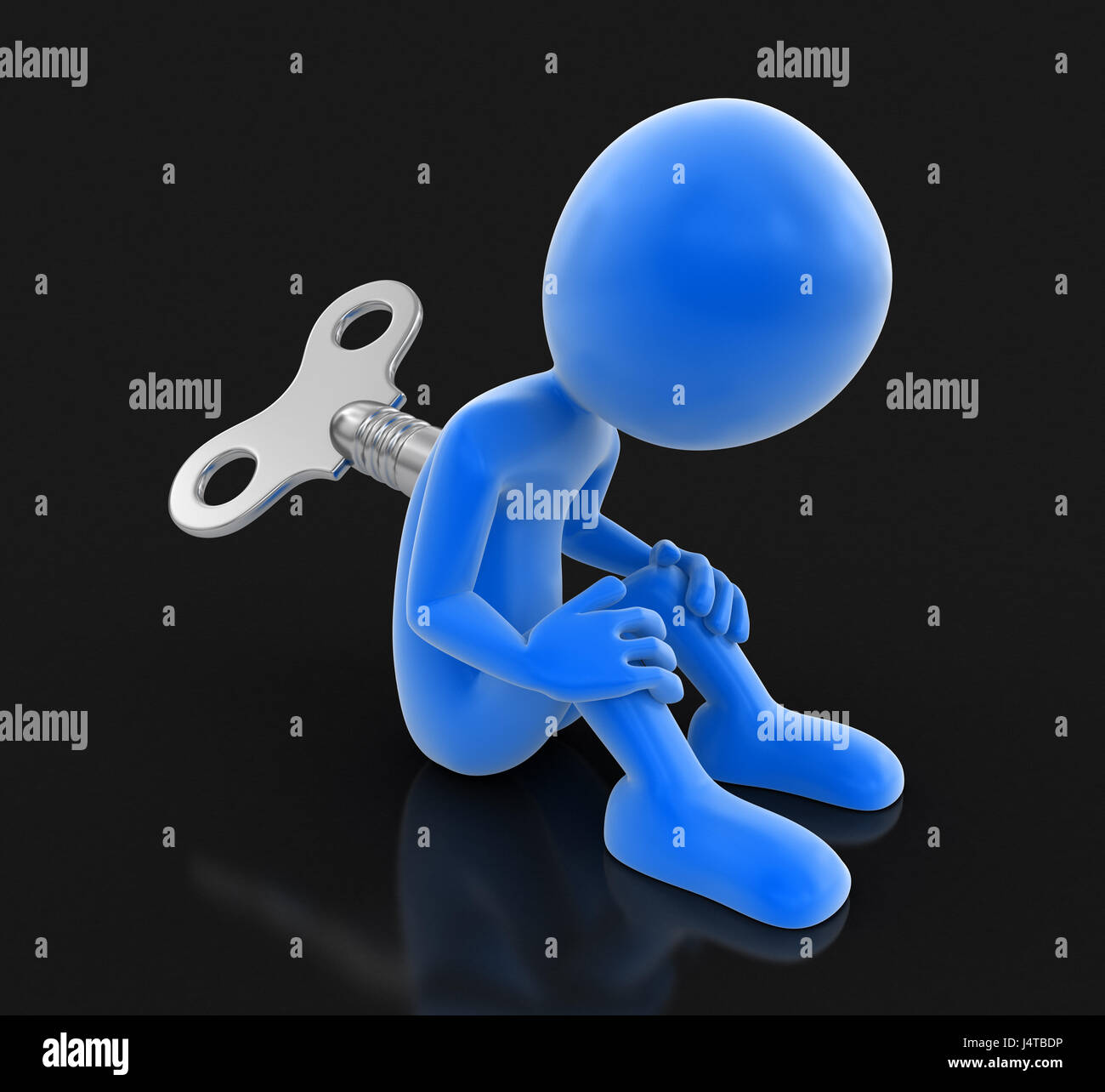 Winding Key Animation Man and winding key. Image with clipping path Stock Photo - Alamy