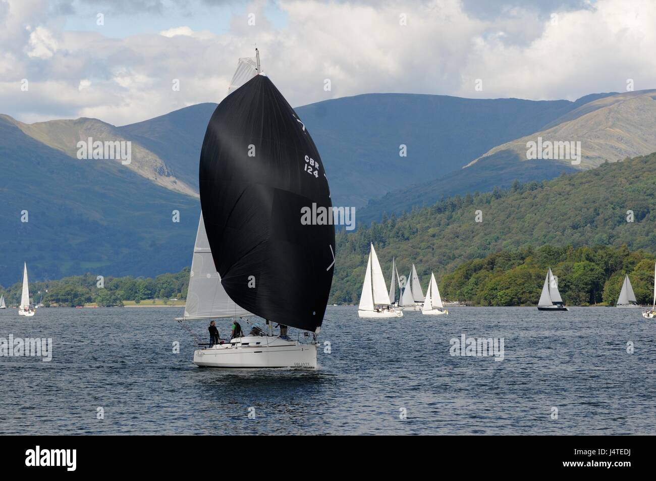 Sailing on Windermere Stock Photo