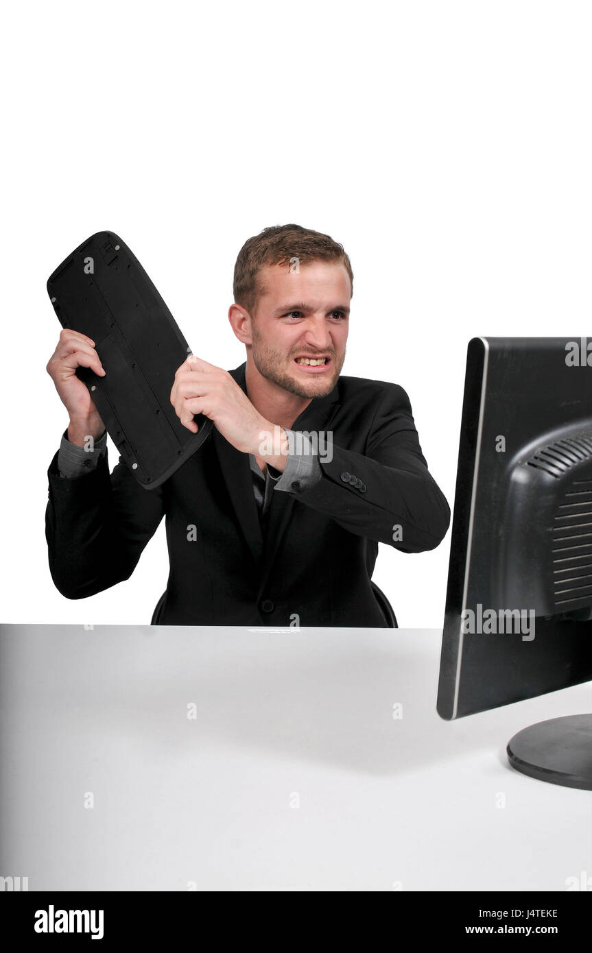 Man using a desktop computer hi-res stock photography and images - Alamy