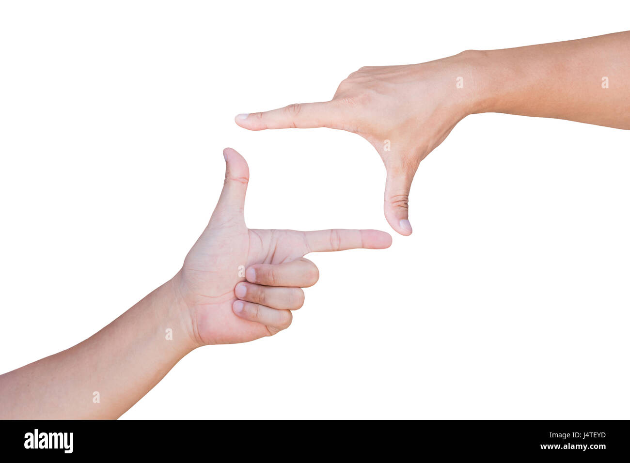 Hands showing frame on gesture with clipping path Stock Photo - Alamy