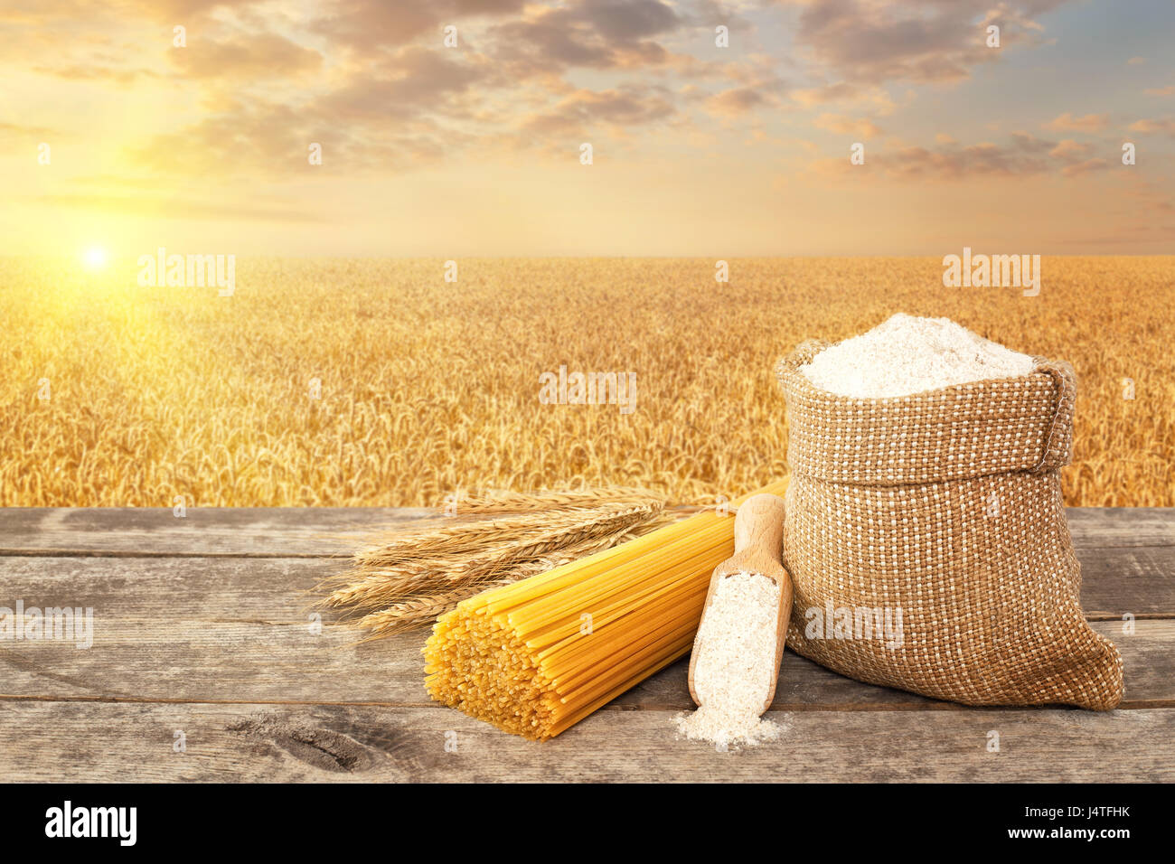 Download Uncooked Pasta From Durum Wheat Wholegrain Flour In Bag And Scoop On Stock Photo Alamy Yellowimages Mockups
