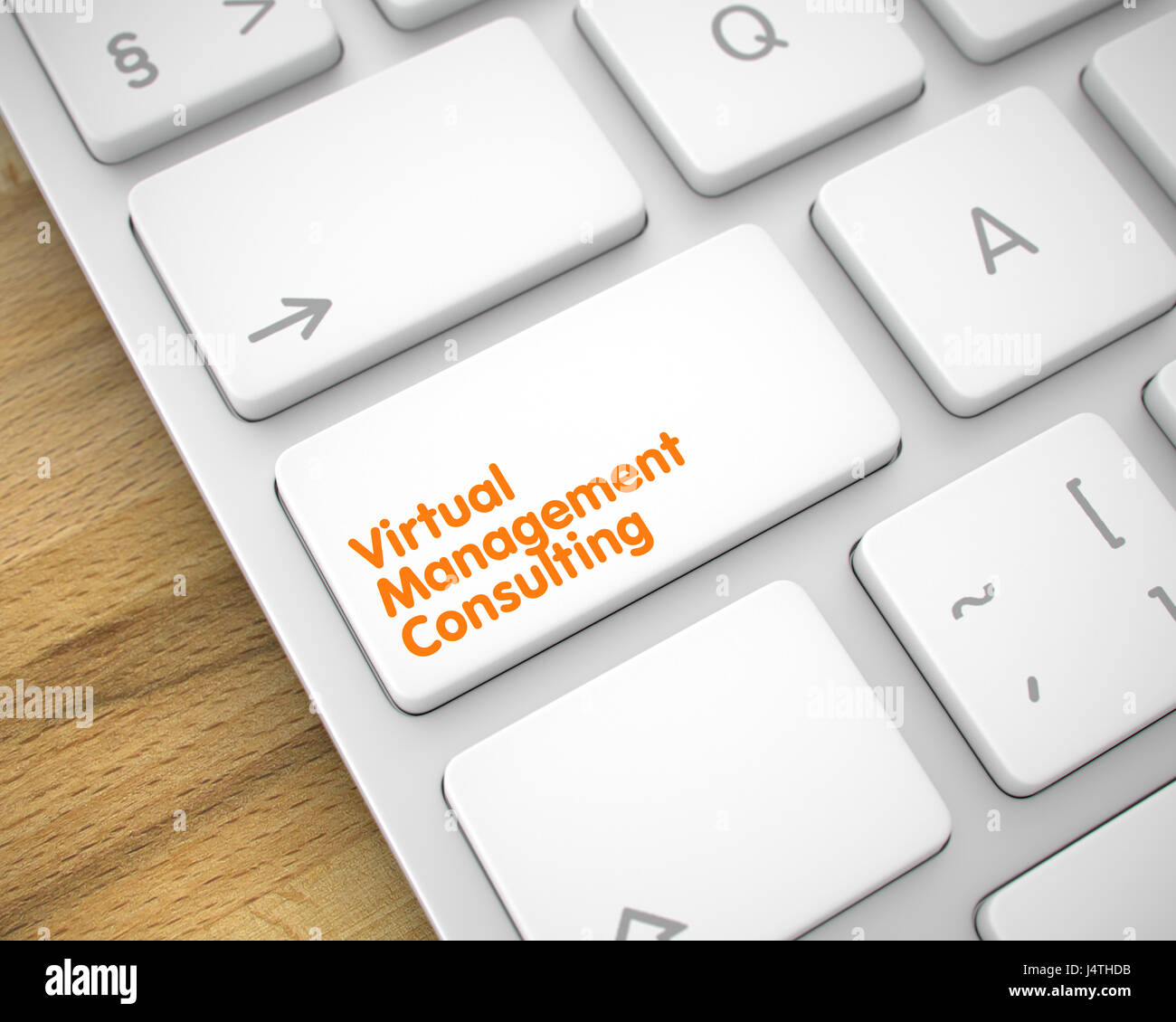 Virtual Management Consulting - Message on White Keyboard Button Stock Photo
