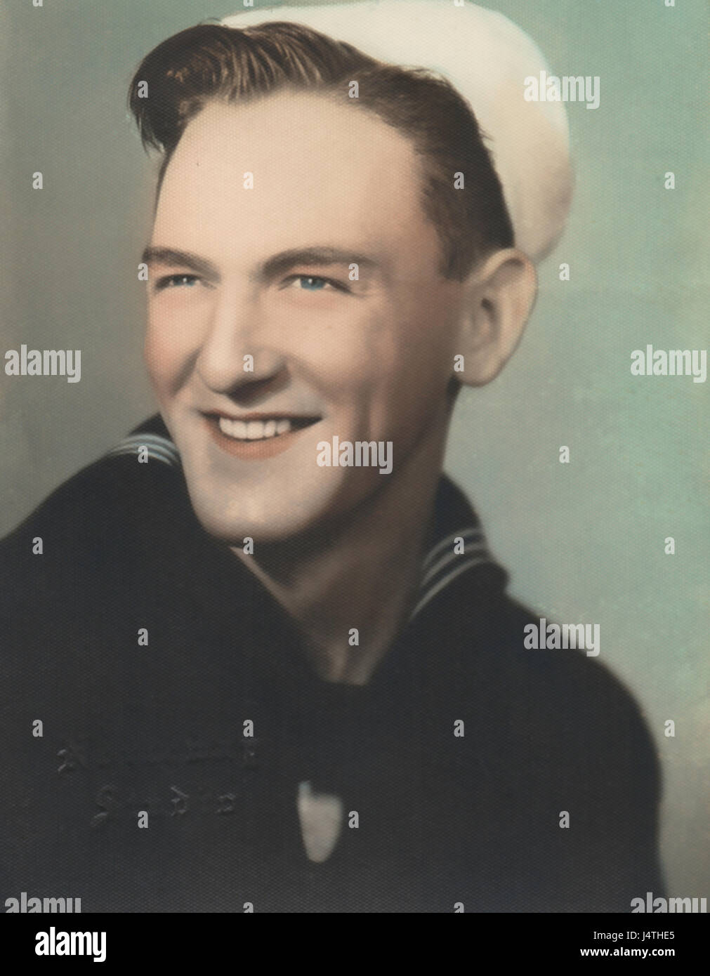 Tinted Color Portrait , Young Enlisted Sailor, World War 2 Era, USA ...
