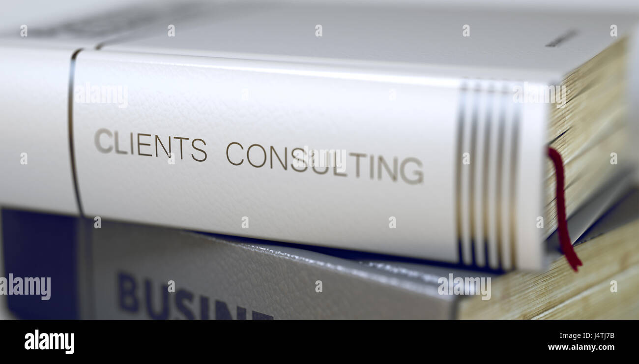 Book Title of Clients Consulting. 3D. Stock Photo