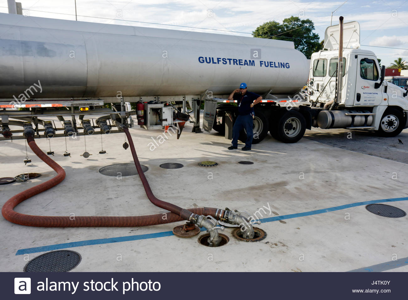 Miami Florida Liberty City gas petrol filling station fuel tank truck