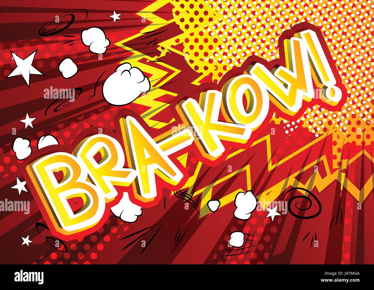 Bra-Kow! - Vector illustrated comic book style expression. Stock Vector