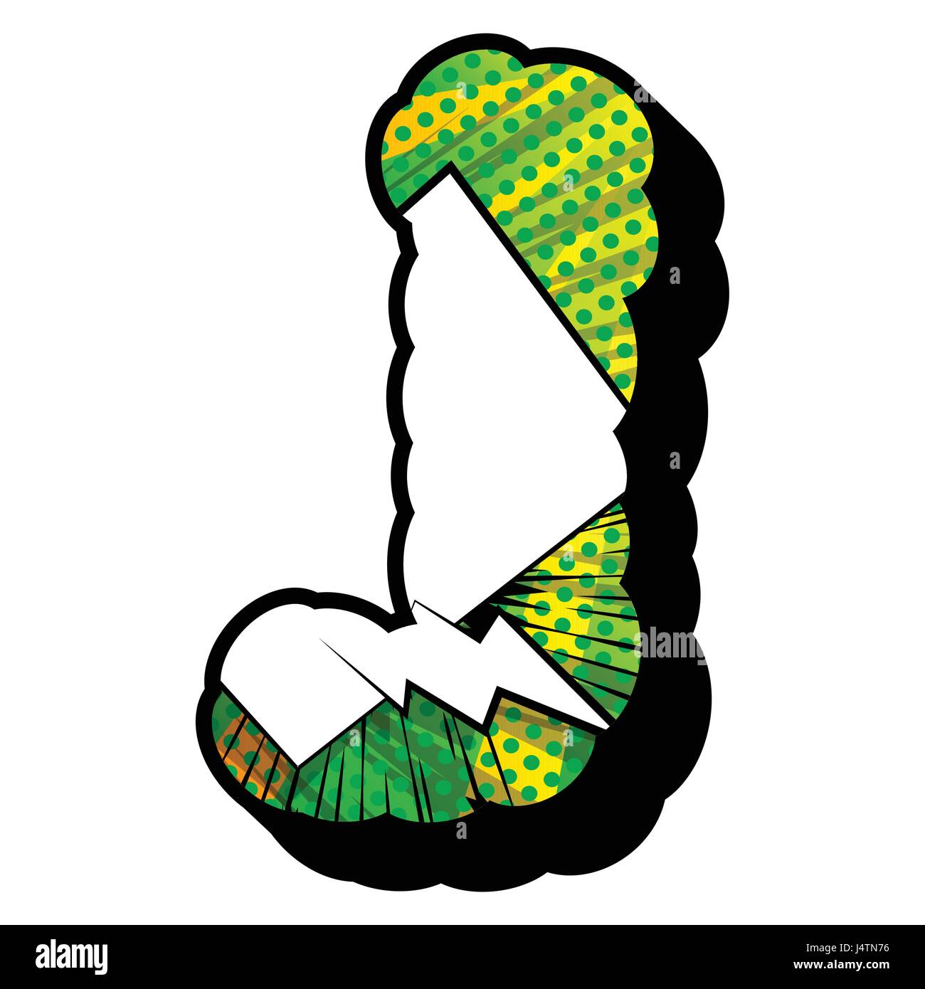 Letter J filled with comic book explosion, background Stock Vector ...