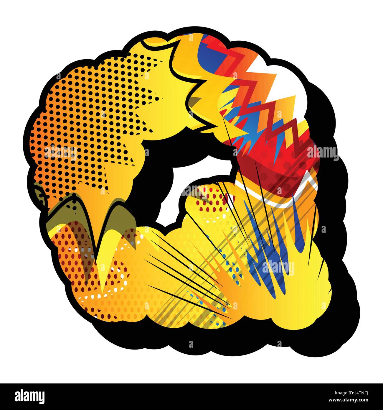 Letter Q filled with comic book explosion, background Stock Vector ...