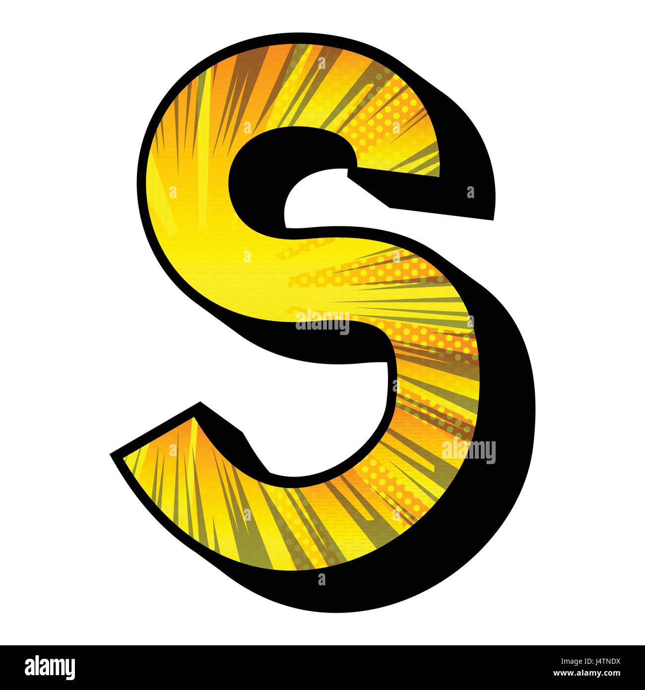 Letter S filled with comic book explosion, background Stock Vector ...