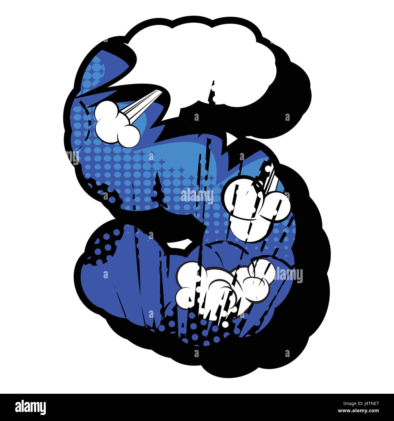 Letter S filled with comic book explosion, background Stock Vector ...