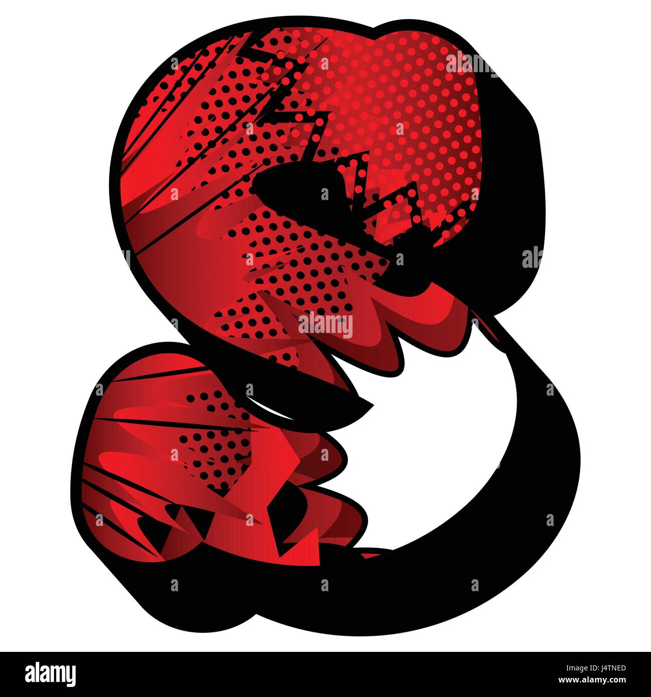 Letter S filled with comic book explosion, background Stock Vector ...