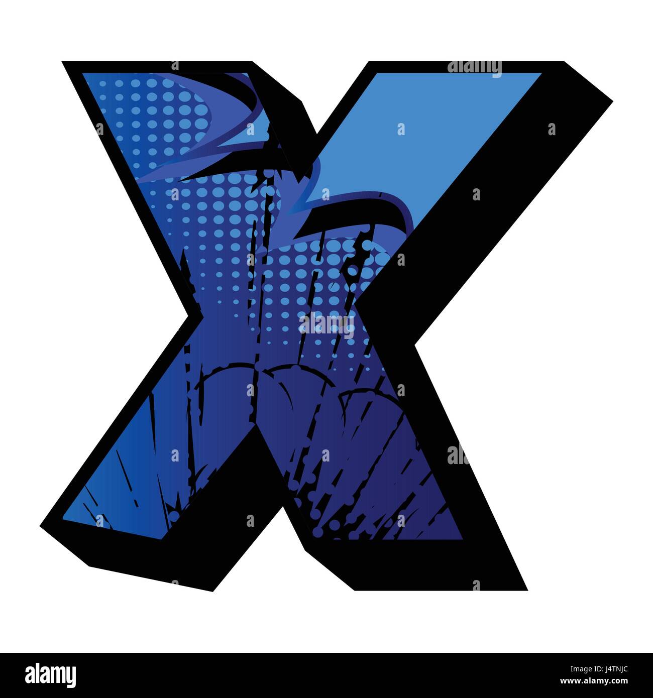 Letter X filled with comic book explosion, background Stock Vector ...