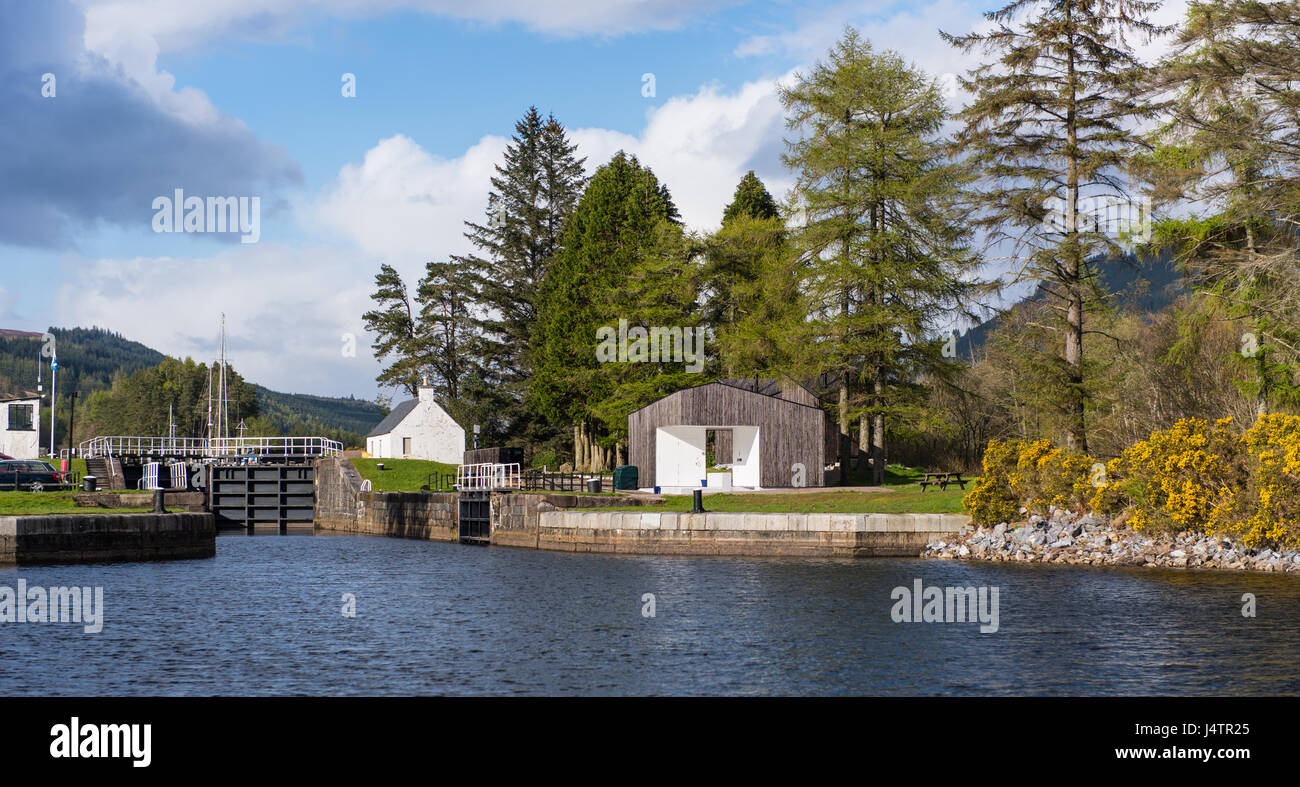 Laggan Locks, Caledonian Canal, Highlands, Scotland, UK. Stock Photo