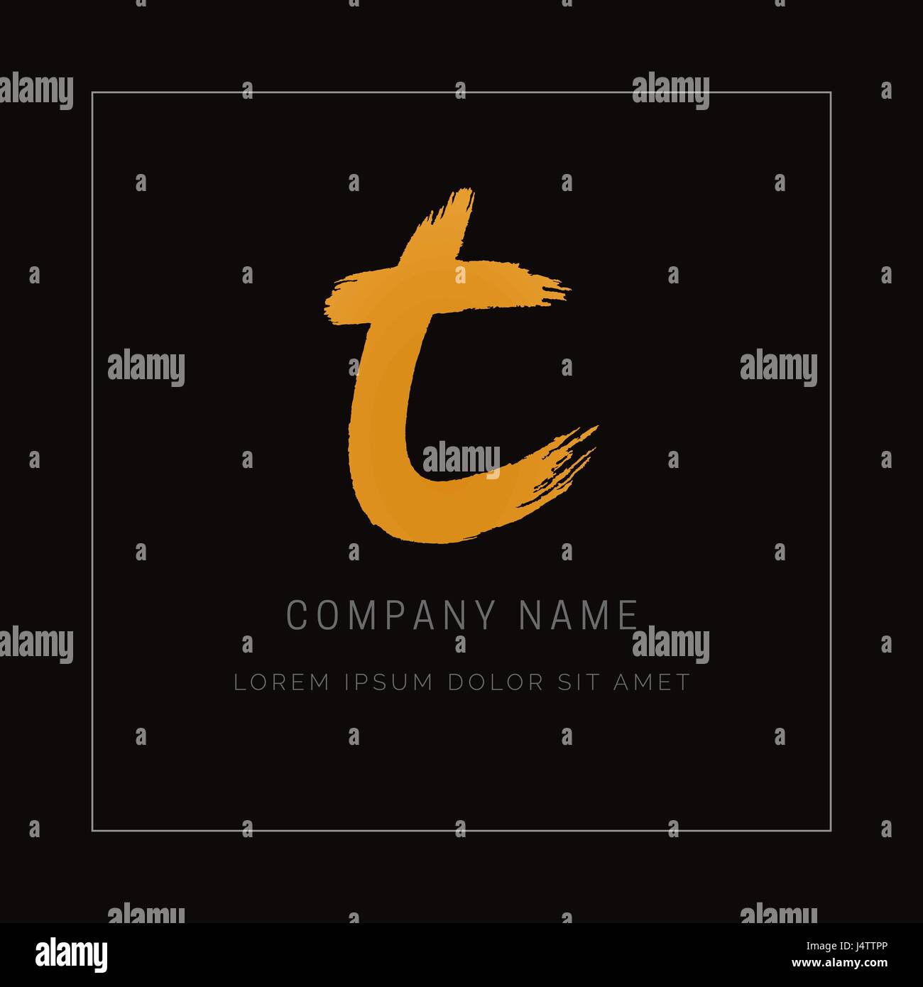 Letter T paint brush stroke vector design. Hand lettering logo Stock ...