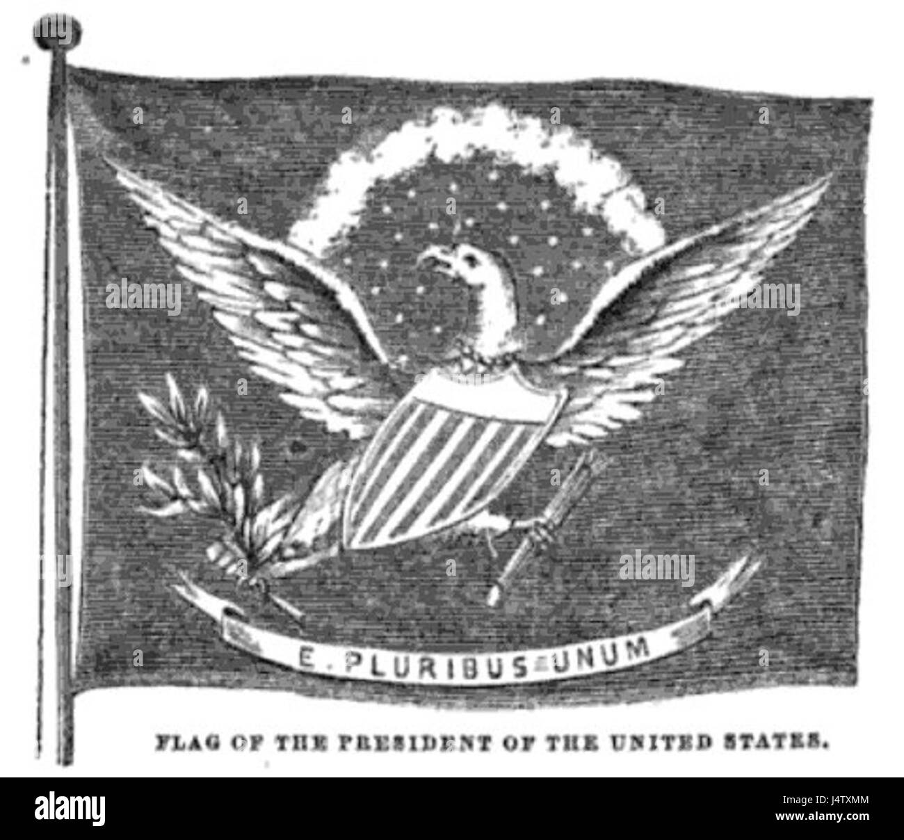 US Presidents Flag 1853 book Stock Photo