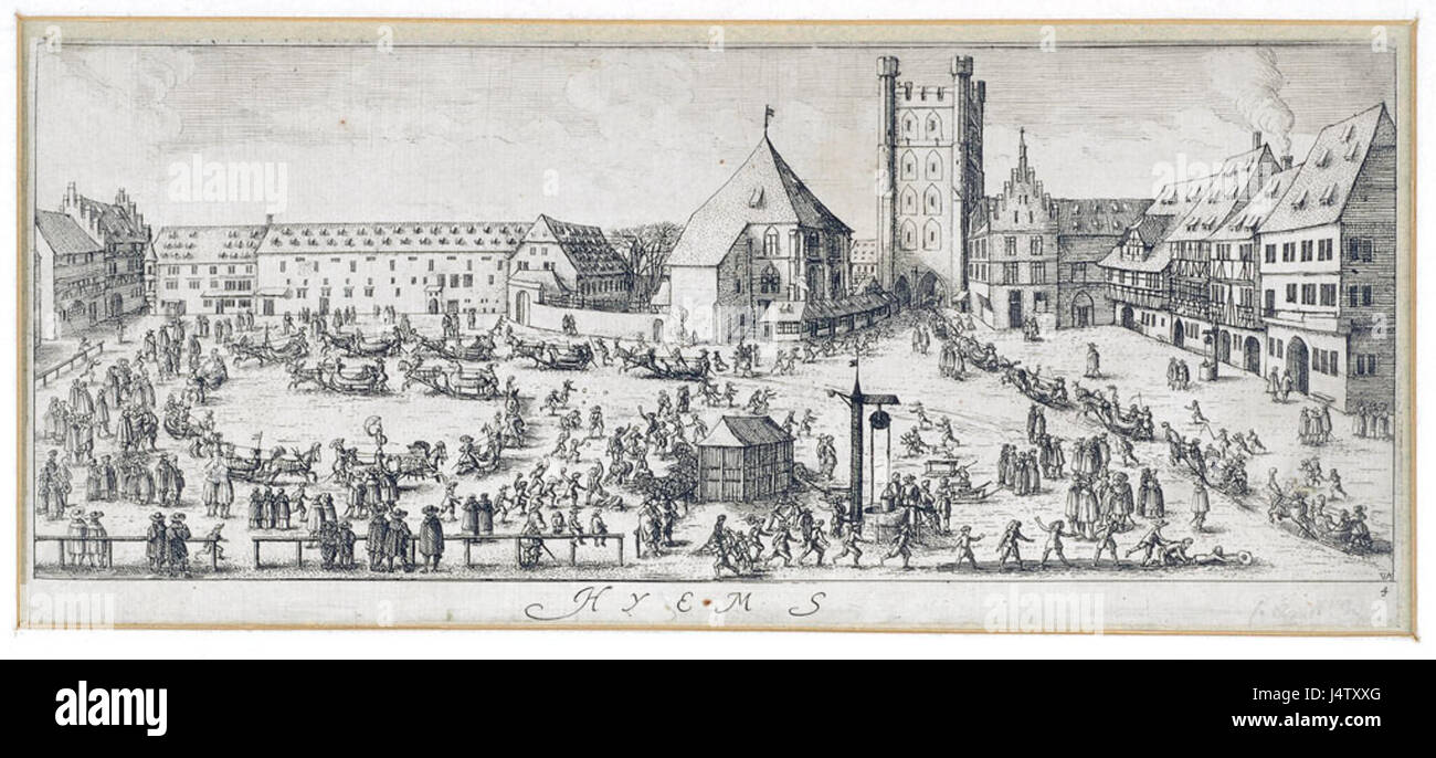 Wenzel Hollar, Hiver,1629 Stock Photo